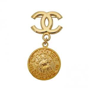 Chanel Cc Logo Circle Brooch Metal #249998C10B